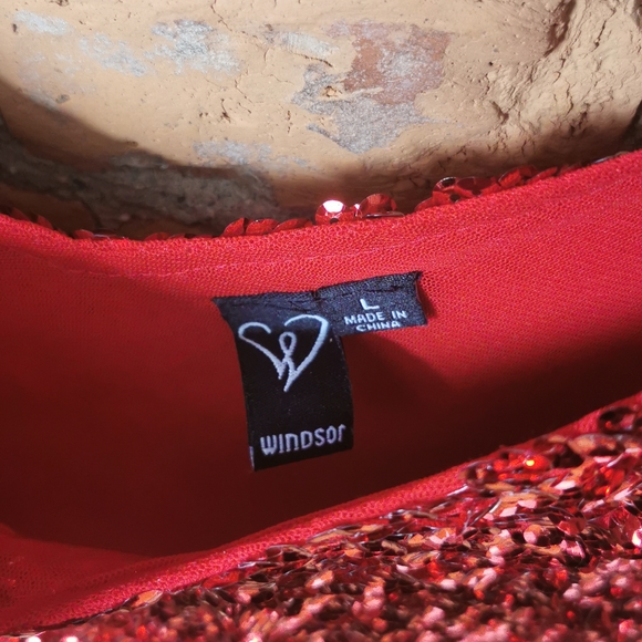 Red Sequence Mini Dress - Picture 3 of 3